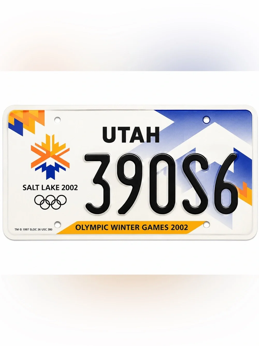 Utah Salt Lake Olympic Winter Games 2002 License Plate